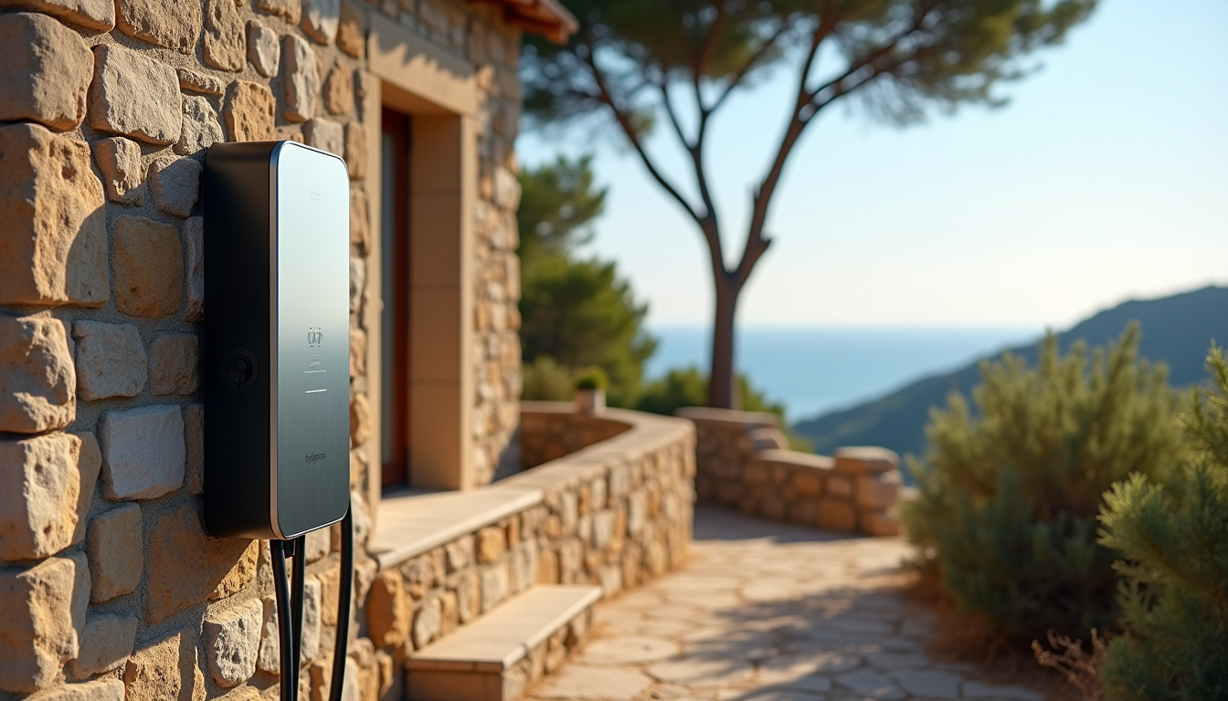 Installation d'une borne de recharge électrique devant une maison à Santa-Lucia-di-Moriani