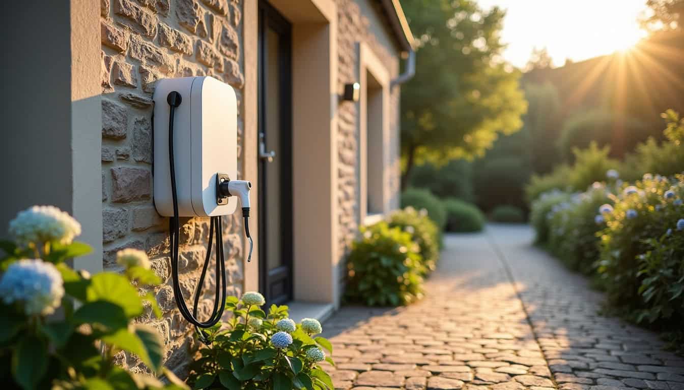 Installation d'une borne de recharge électrique devant une maison à Sucé-sur-Erdre