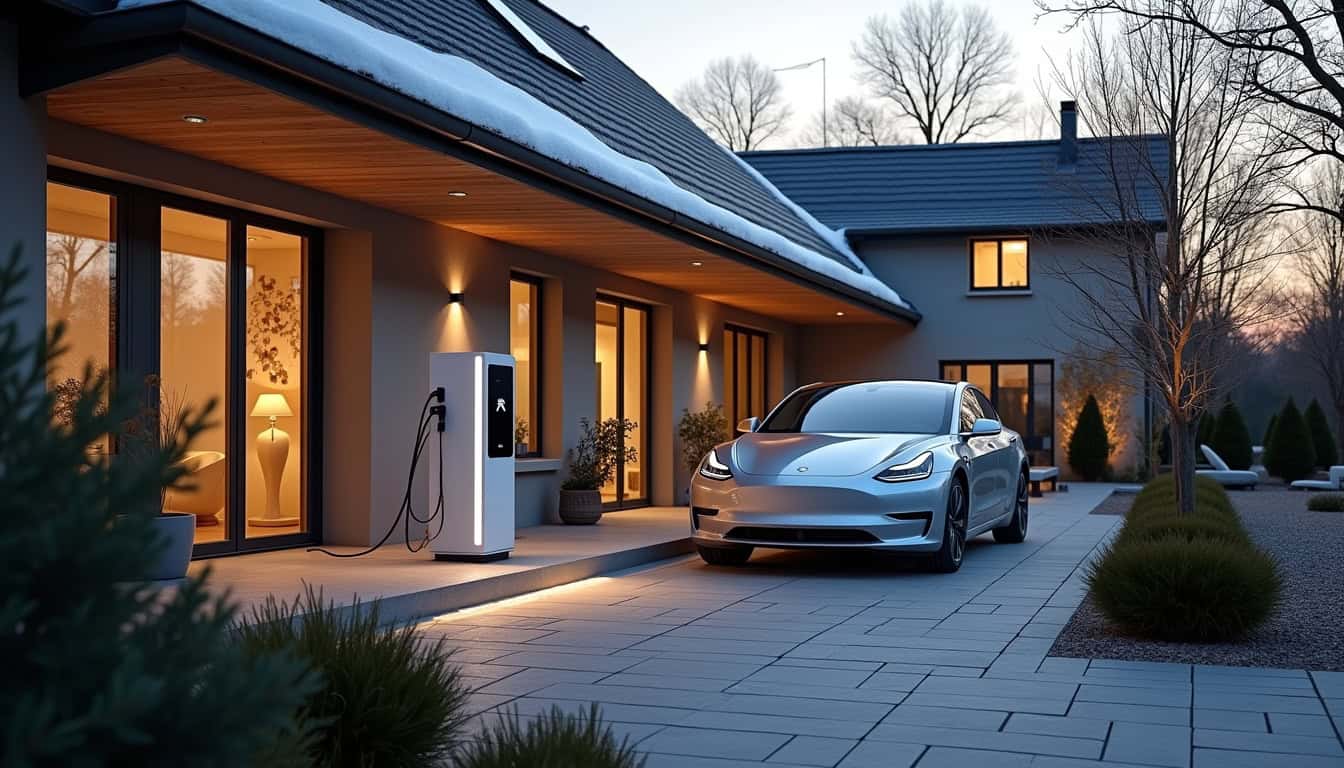 Installation d'une borne de recharge électrique devant une maison individuelle à Retonfey
