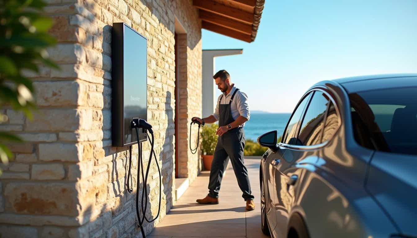 Installation d'une borne de recharge électrique en extérieur à La Seyne-sur-Mer