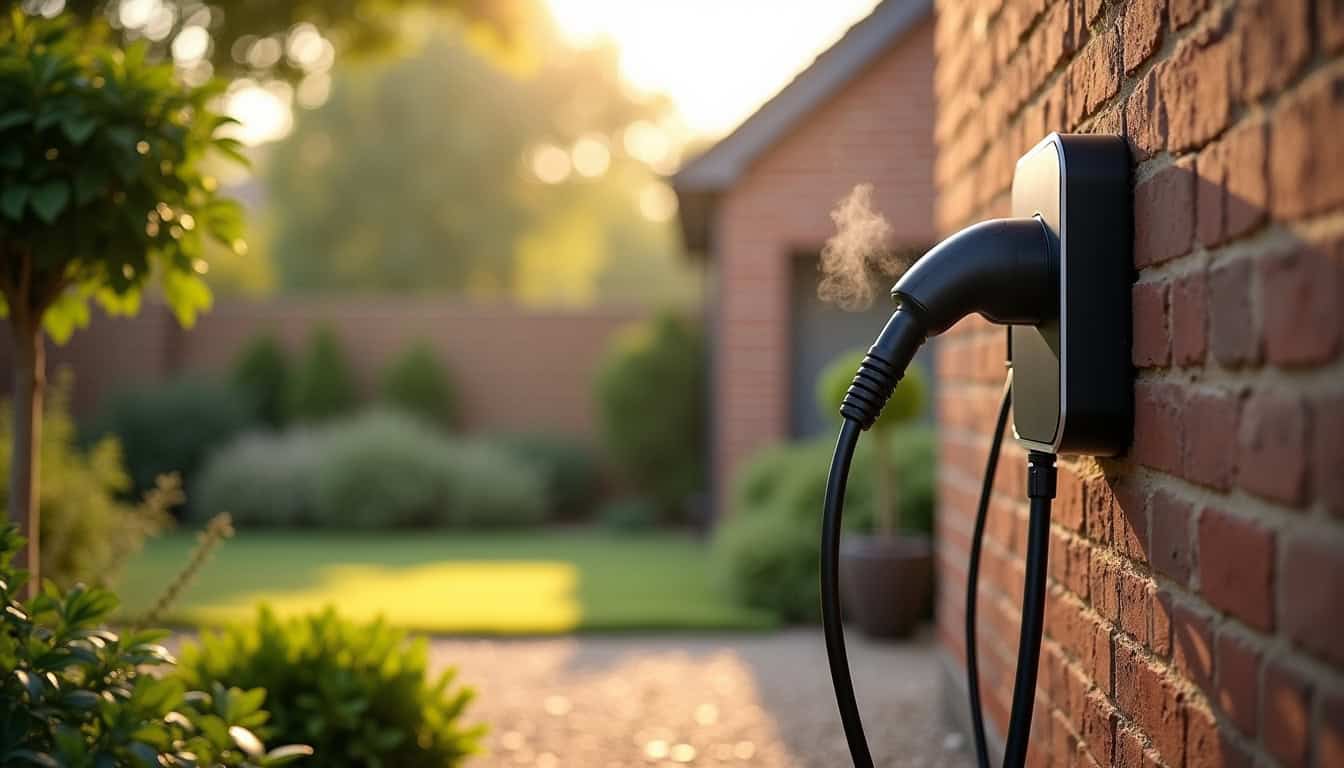 Installation d'une borne de recharge électrique murale dans un jardin d'une maison à Échirolles