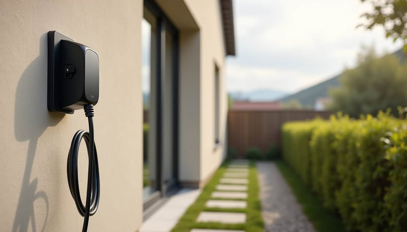 Installation d'une borne de recharge électrique murale sur un mur extérieur d'une maison à Carentoir
