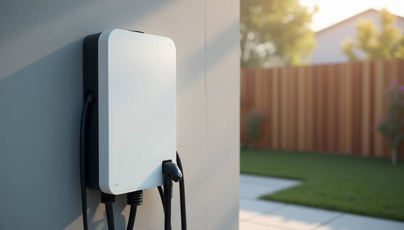 Installation d'une borne de recharge électrique murale sur un mur extérieur