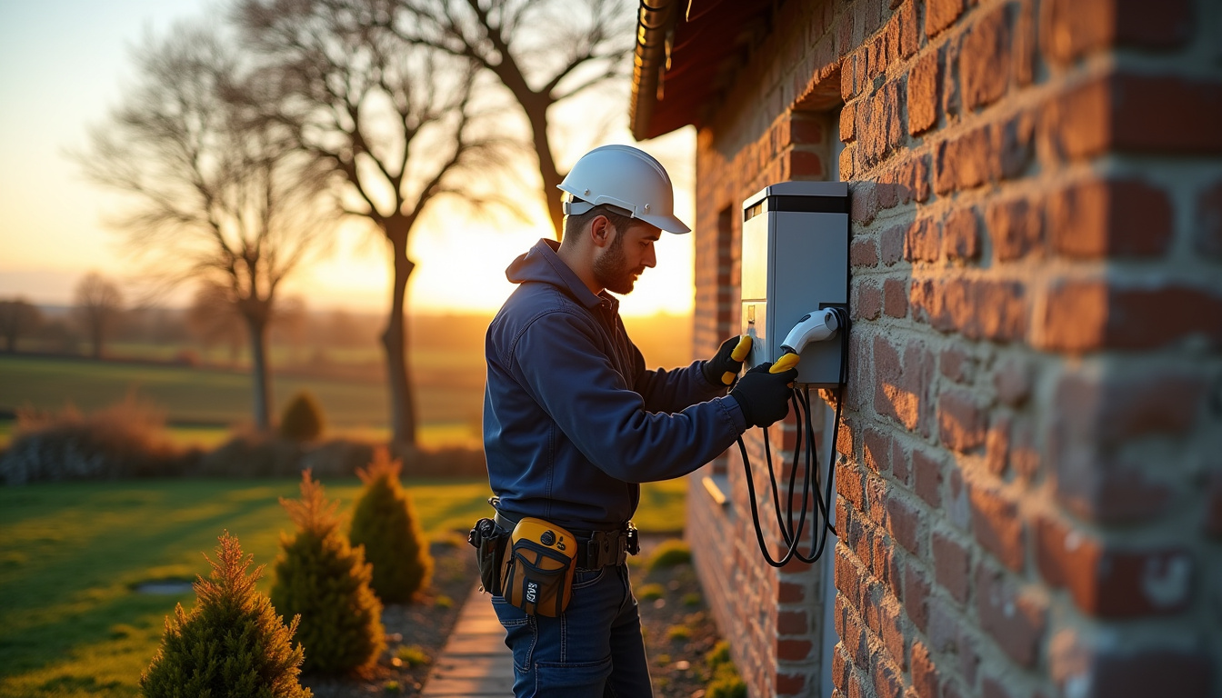 Installation d'une borne de recharge électrique par un électricien certifié IRVE dans une maison en Aisne