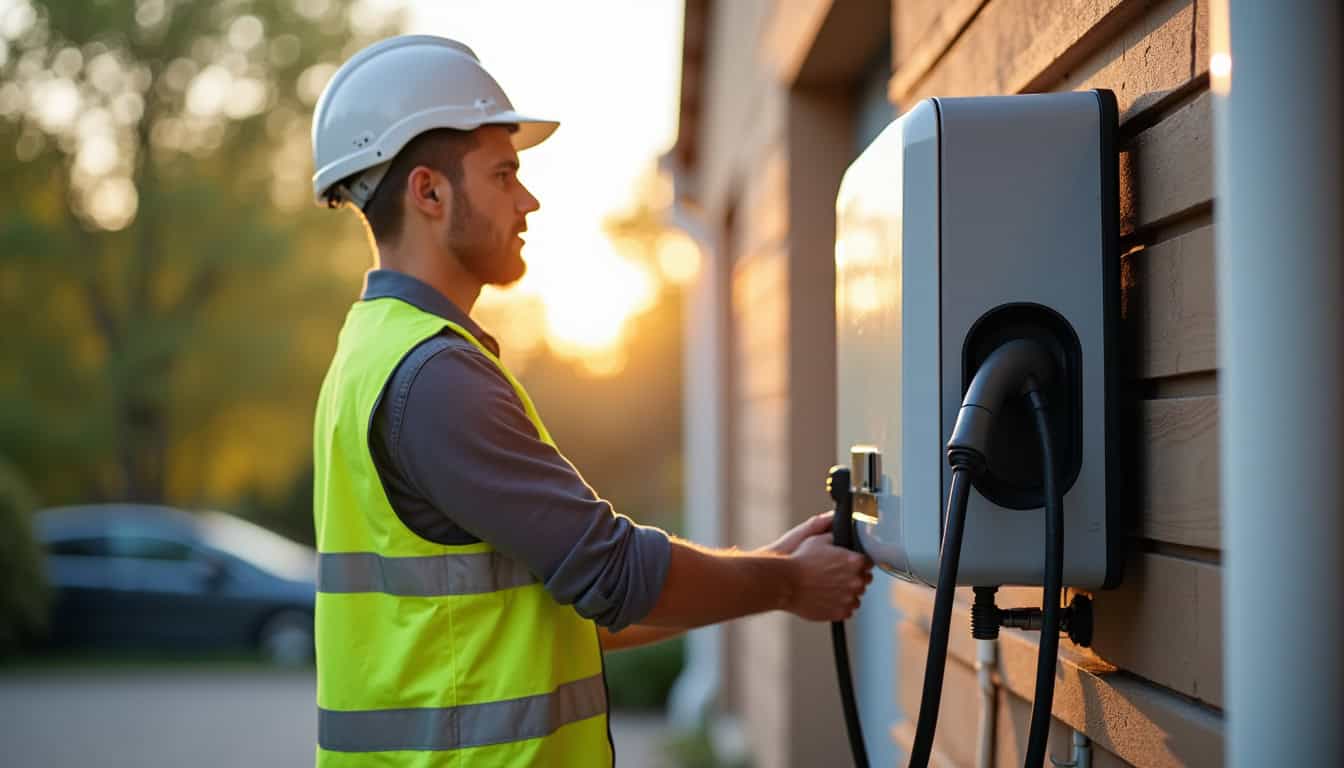 Installation d'une borne de recharge électrique par un professionnel à Brassac