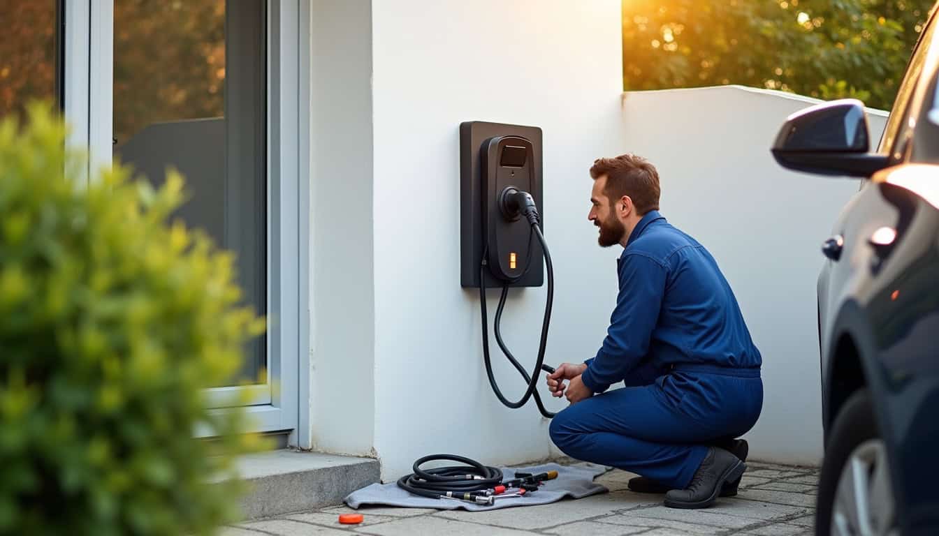 Installation d'une borne de recharge électrique par un professionnel à Méré