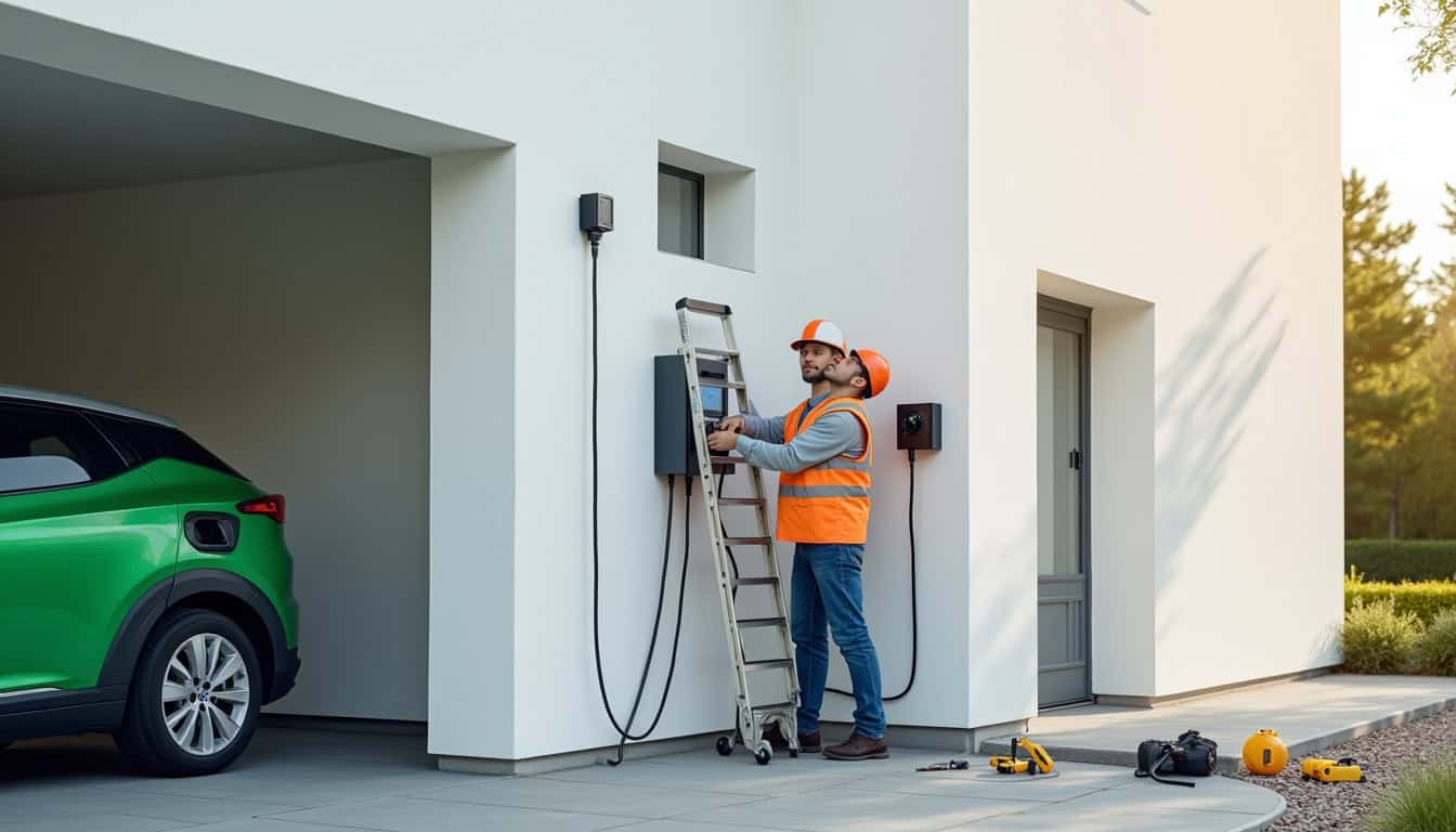 Installation d'une borne de recharge électrique par un professionnel à Veauche