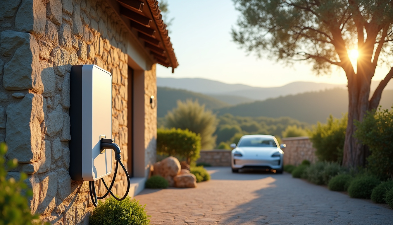 Installation d'une borne de recharge électrique pour voiture en extérieur à Le Rove