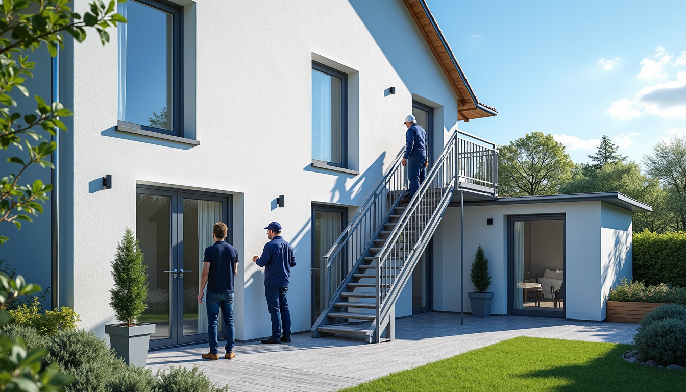 Installation d'une borne de recharge électrique sur la façade d'une maison à Briord