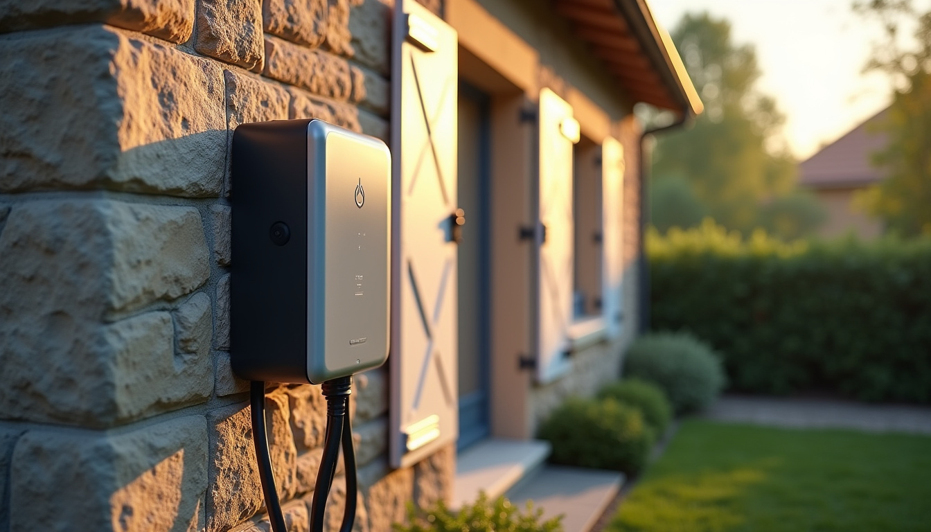 Installation d'une borne de recharge électrique sur la façade d'une maison à Pontailler-sur-Saône
