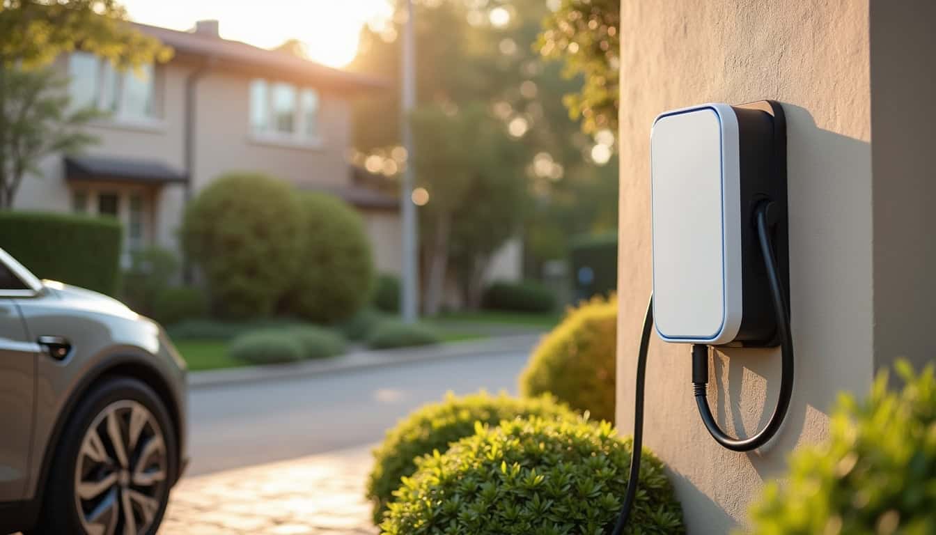 Installation d'une borne de recharge électrique sur un mur extérieur à Ascoux, en milieu résidentiel