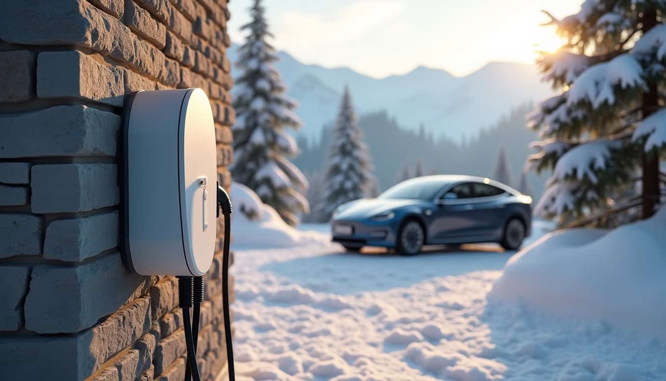 Installation d'une borne de recharge électrique sur un mur extérieur à La Montagne