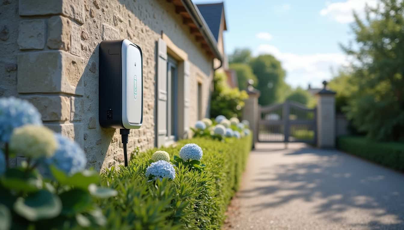 Installation d'une borne de recharge électrique sur un mur extérieur à Messein