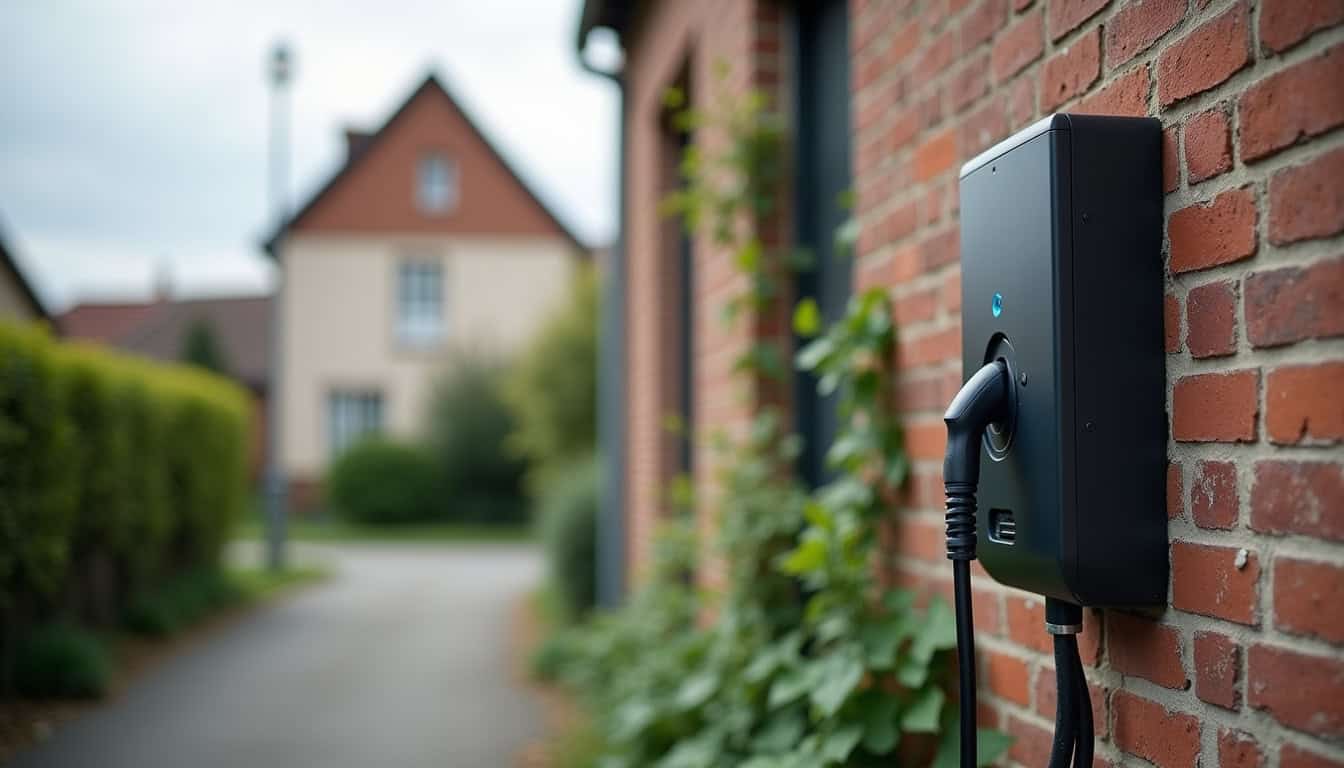 Installation d'une borne de recharge électrique sur un mur extérieur à Pont-sur-sambre