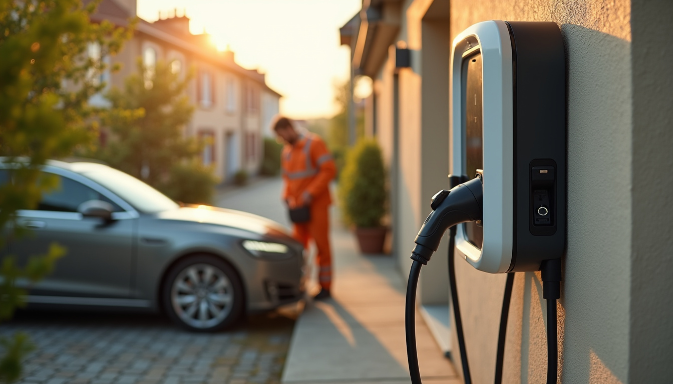 Installation d'une borne de recharge électrique sur un mur extérieur à Sarrebourg