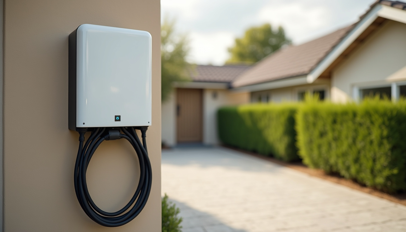Installation d'une borne de recharge électrique sur un mur extérieur en milieu résidentiel