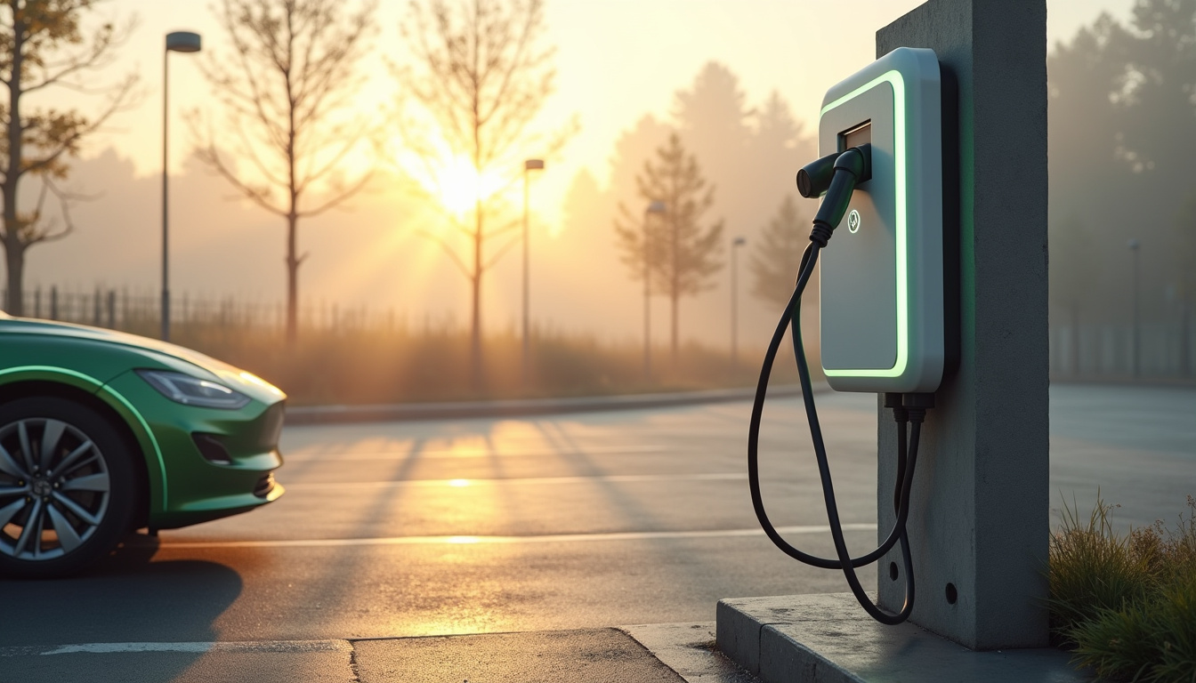 Installation d'une borne de recharge électrique sur un parking extérieur à Conquereuil