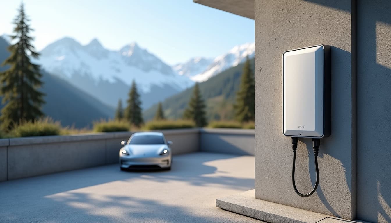 Installation d'une borne de recharge électrique sur un parking privé à Alex, Haute-Savoie