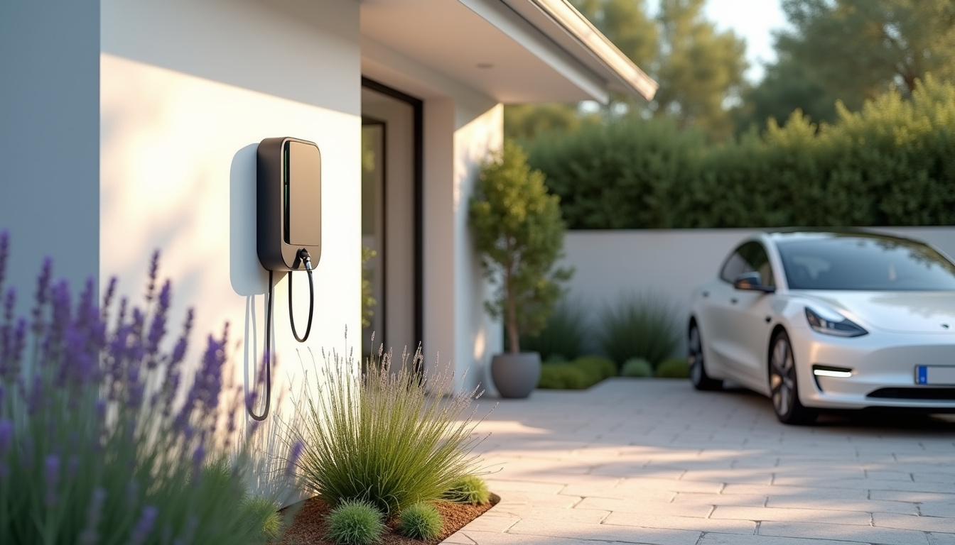 Installation d'une borne de recharge électrique sur un parking privé à Comps