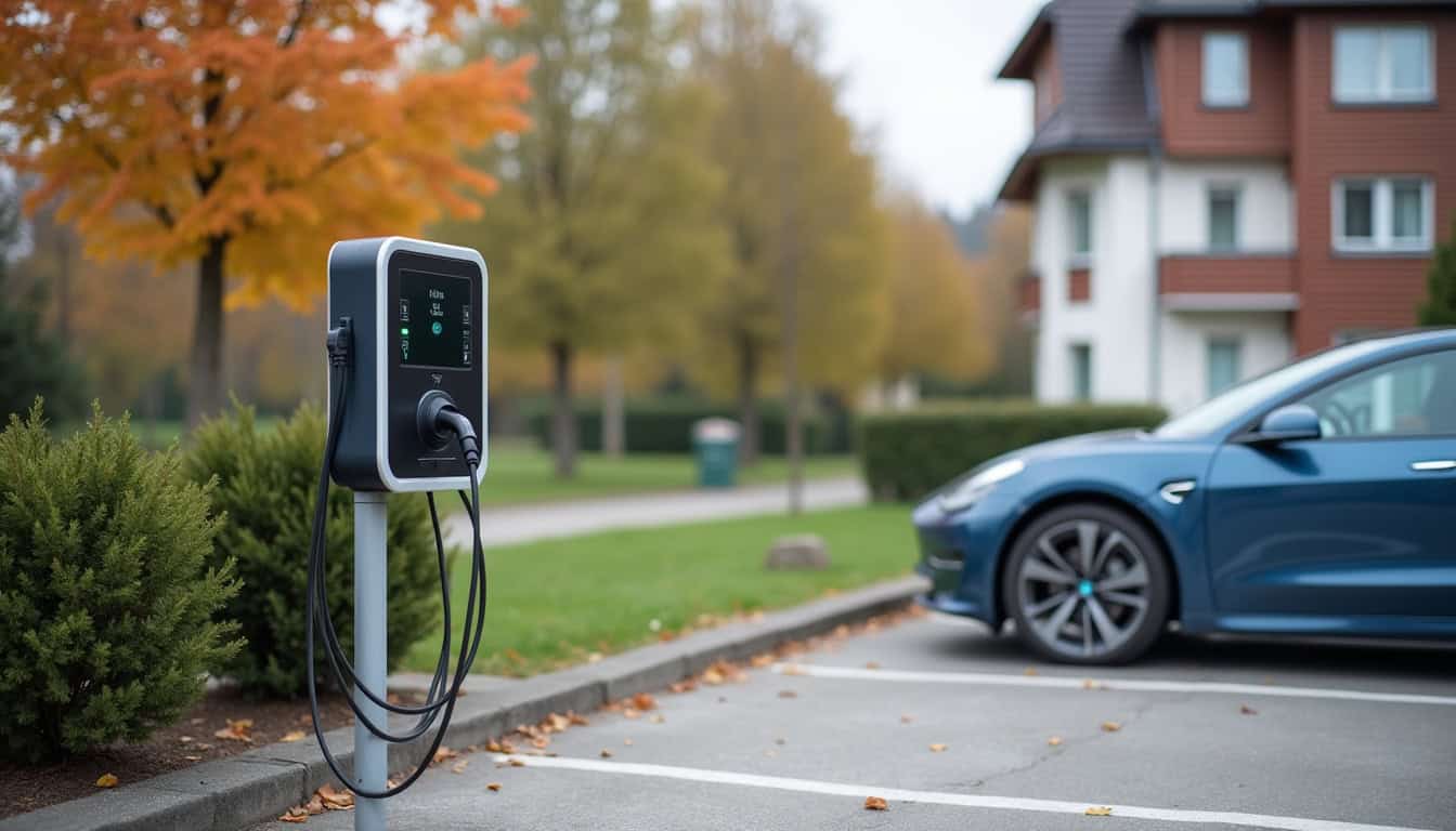 Installation d'une borne de recharge électrique sur un parking privé à Diemeringen