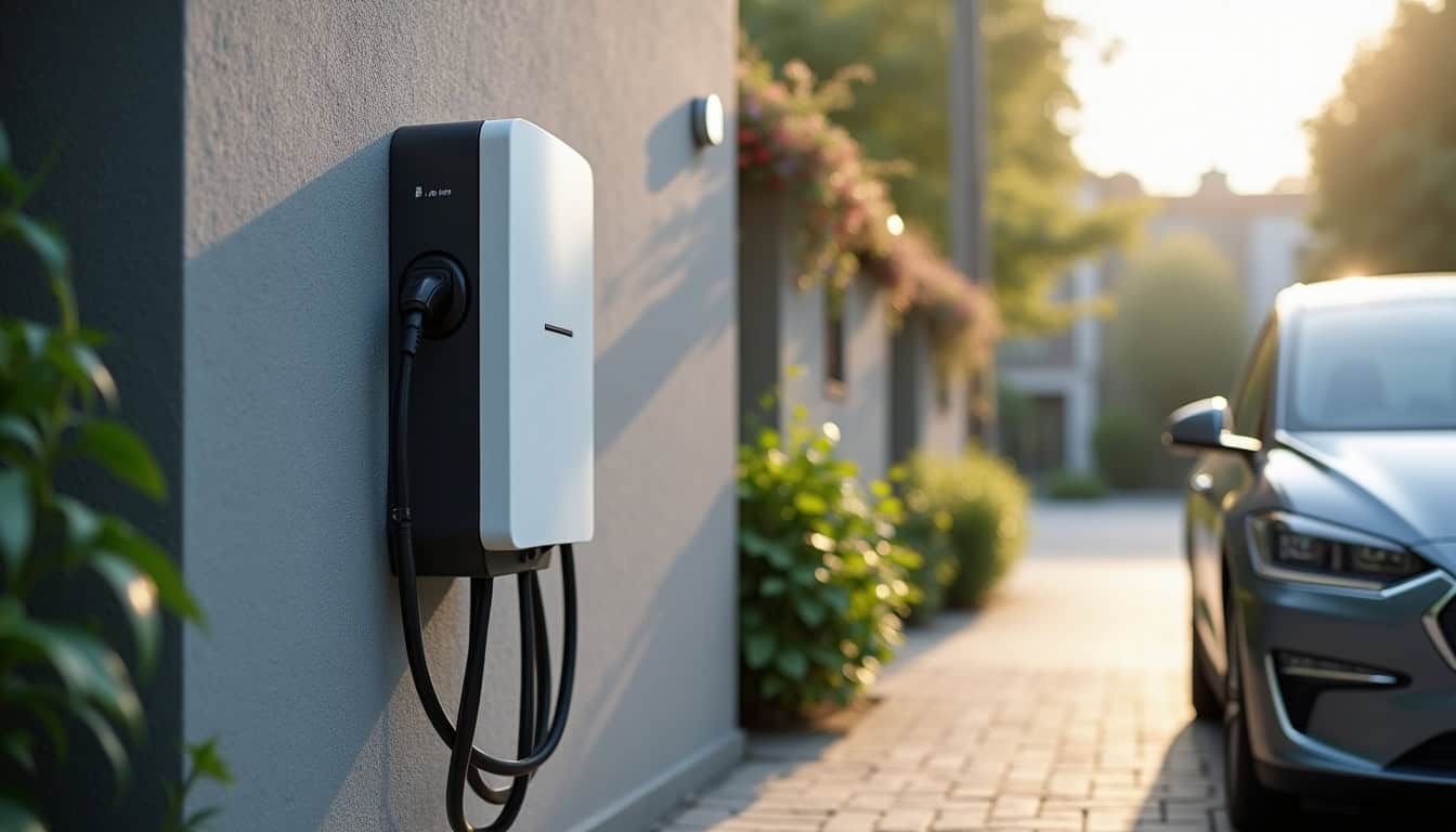 Installation d'une borne de recharge électrique sur un parking privé à Mésanger