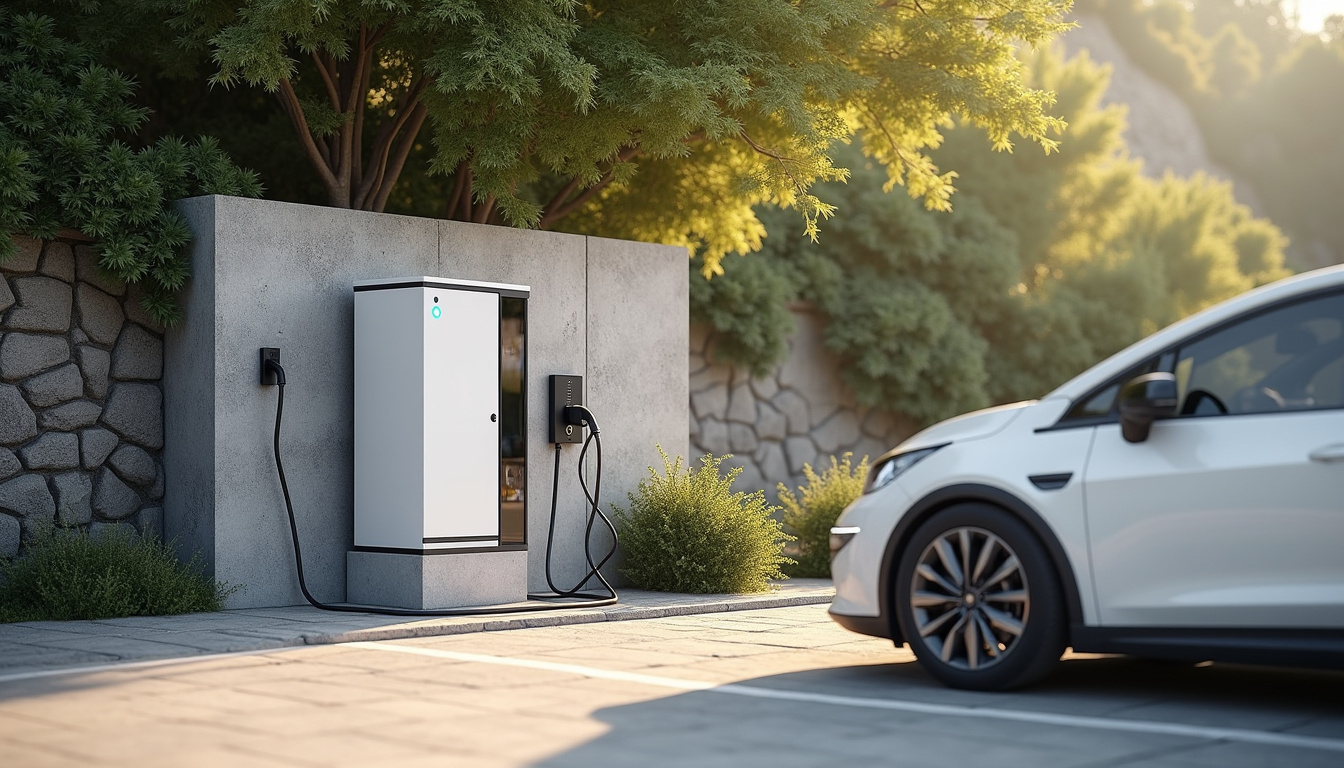 Installation d'une borne de recharge électrique sur un parking privé à Mont-Dore
