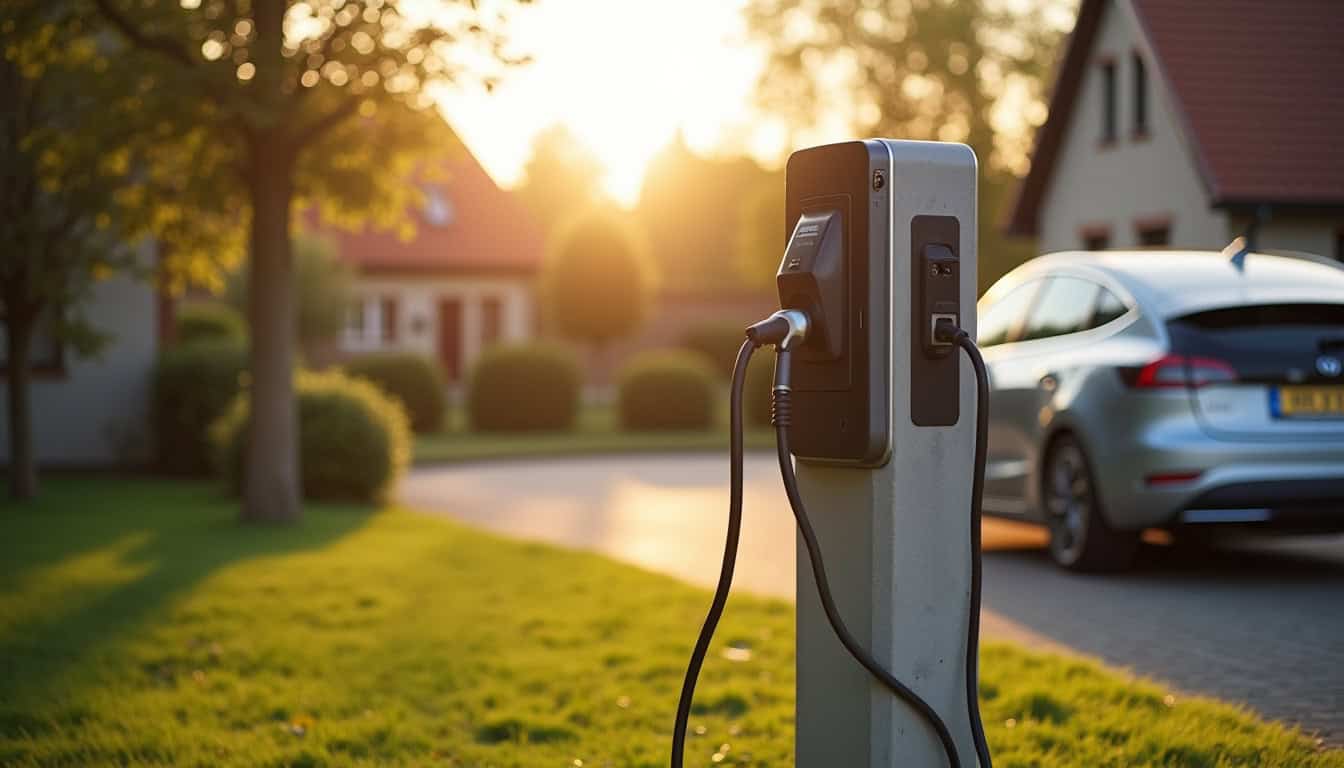 Installation d'une borne de recharge électrique sur un parking privé à Quiévy