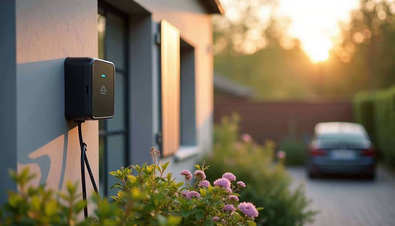 Installation d'une borne de recharge électrique sur une façade de maison à Chambourg-sur-Indre
