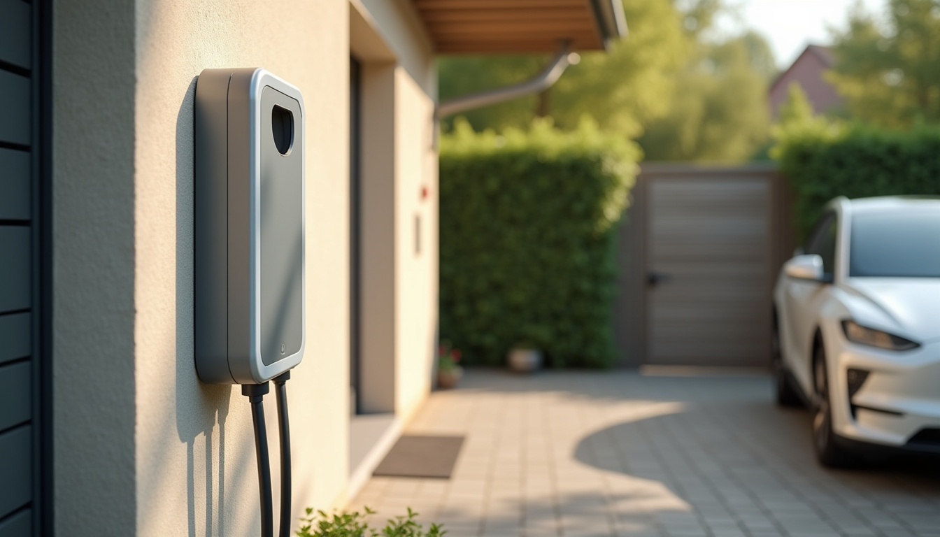 Installation d'une borne de recharge électrique sur une façade de maison à Quend