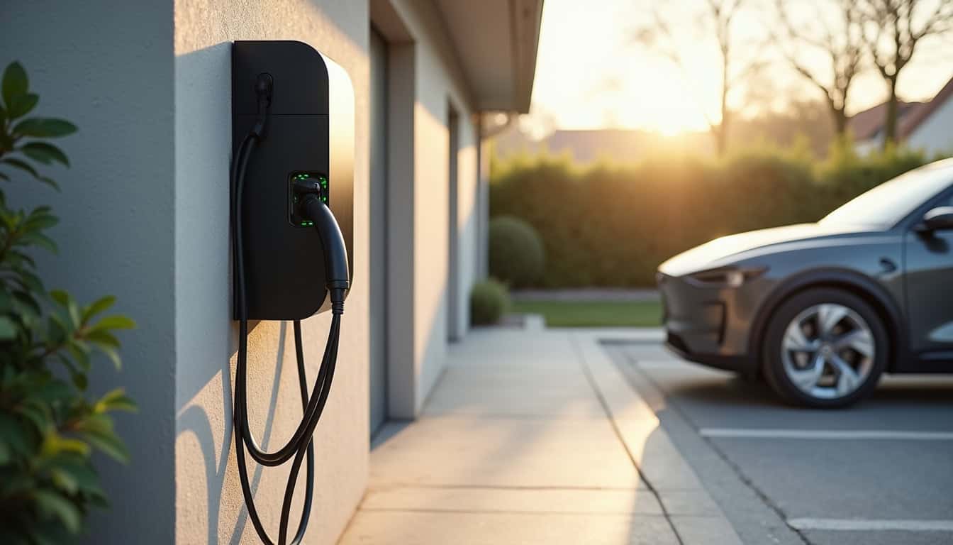 Installation d'une borne de recharge électrique sur une place de parking privée à Bordes