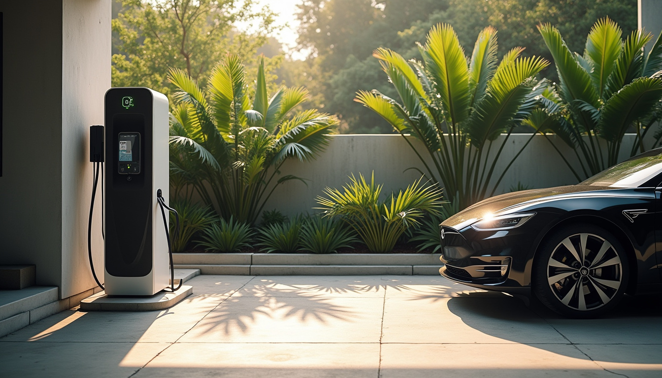 Installation d'une borne de recharge électrique sur une place de parking privée à Ducos
