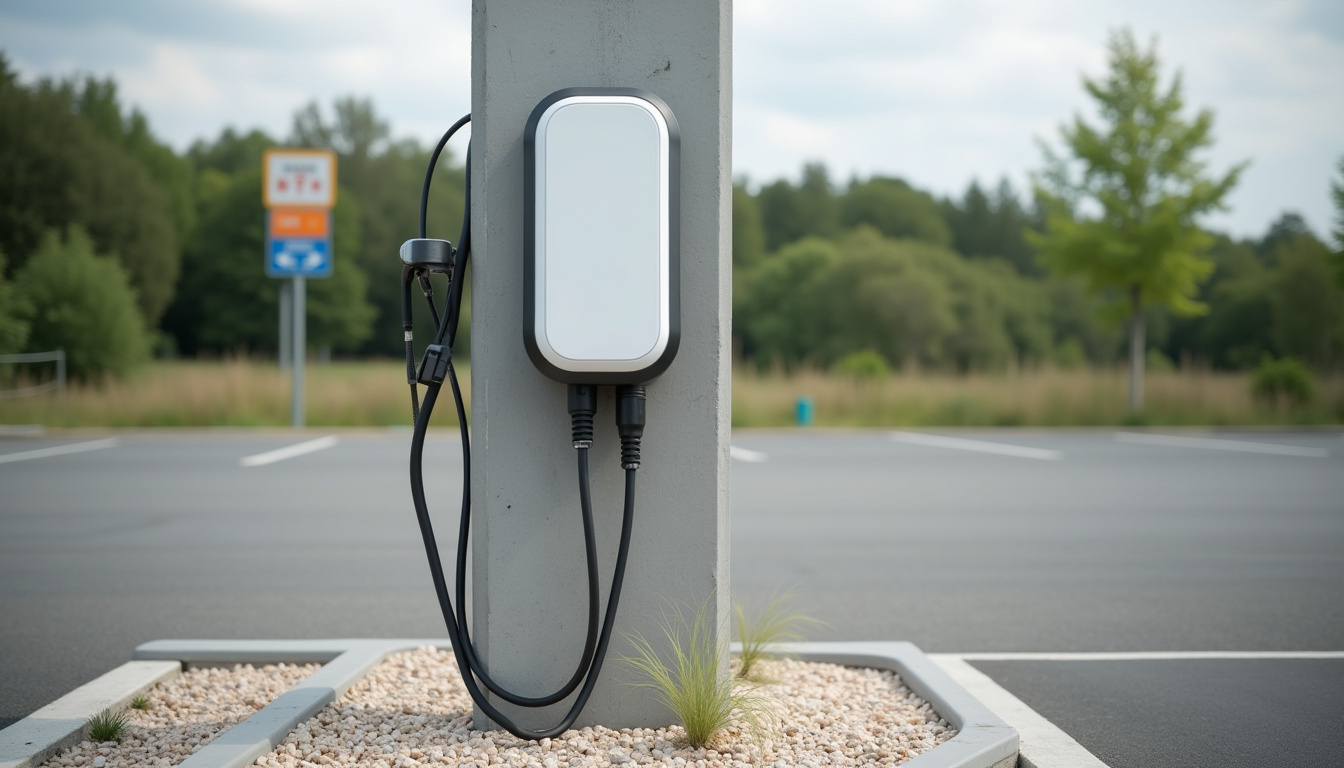 Installation d'une borne de recharge électrique sur une place de stationnement en extérieur