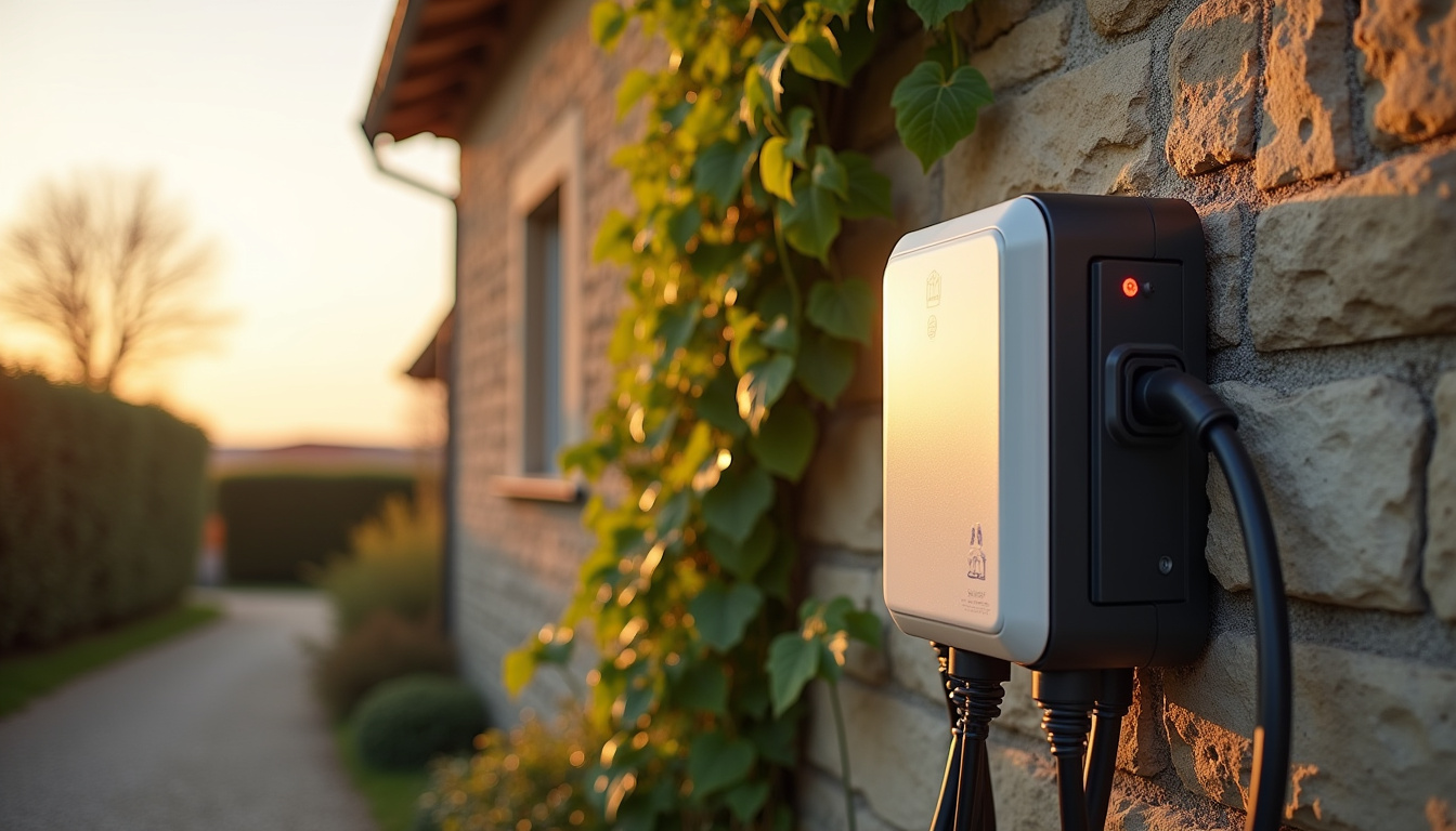 Installation d'une borne de recharge modulaire sur un mur extérieur à Plourin