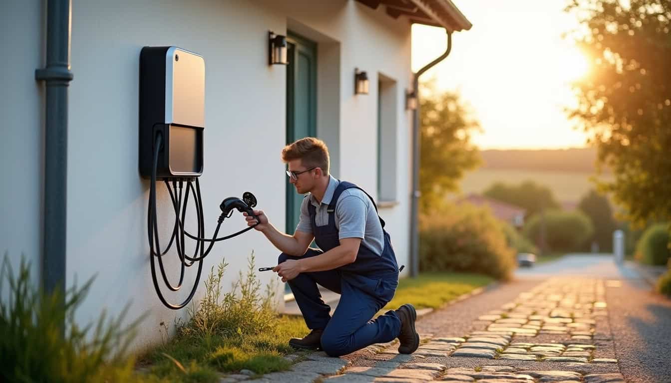 Installation d'une borne de recharge murale à Flavignac par un professionnel IRVE