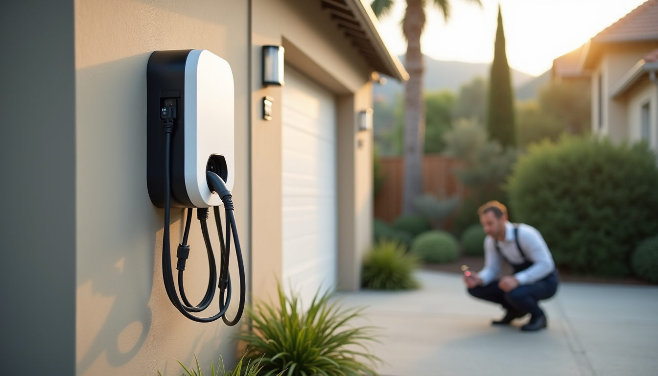 Installation d'une borne de recharge murale à l'extérieur d'un domicile à Beaurepaire