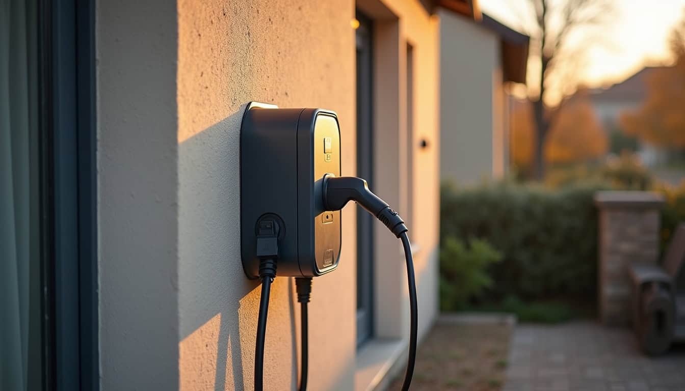 Installation d'une borne de recharge murale à l'extérieur d'une maison à Beaucourt