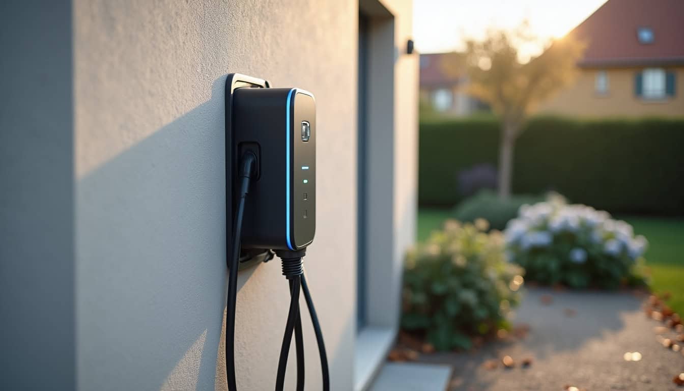 Installation d'une borne de recharge murale à l'extérieur d'une maison individuelle à Arcis-sur-Aube
