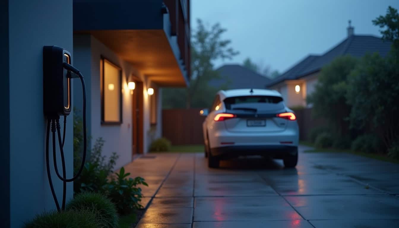 Installation d'une borne de recharge murale à l'extérieur d'une maison