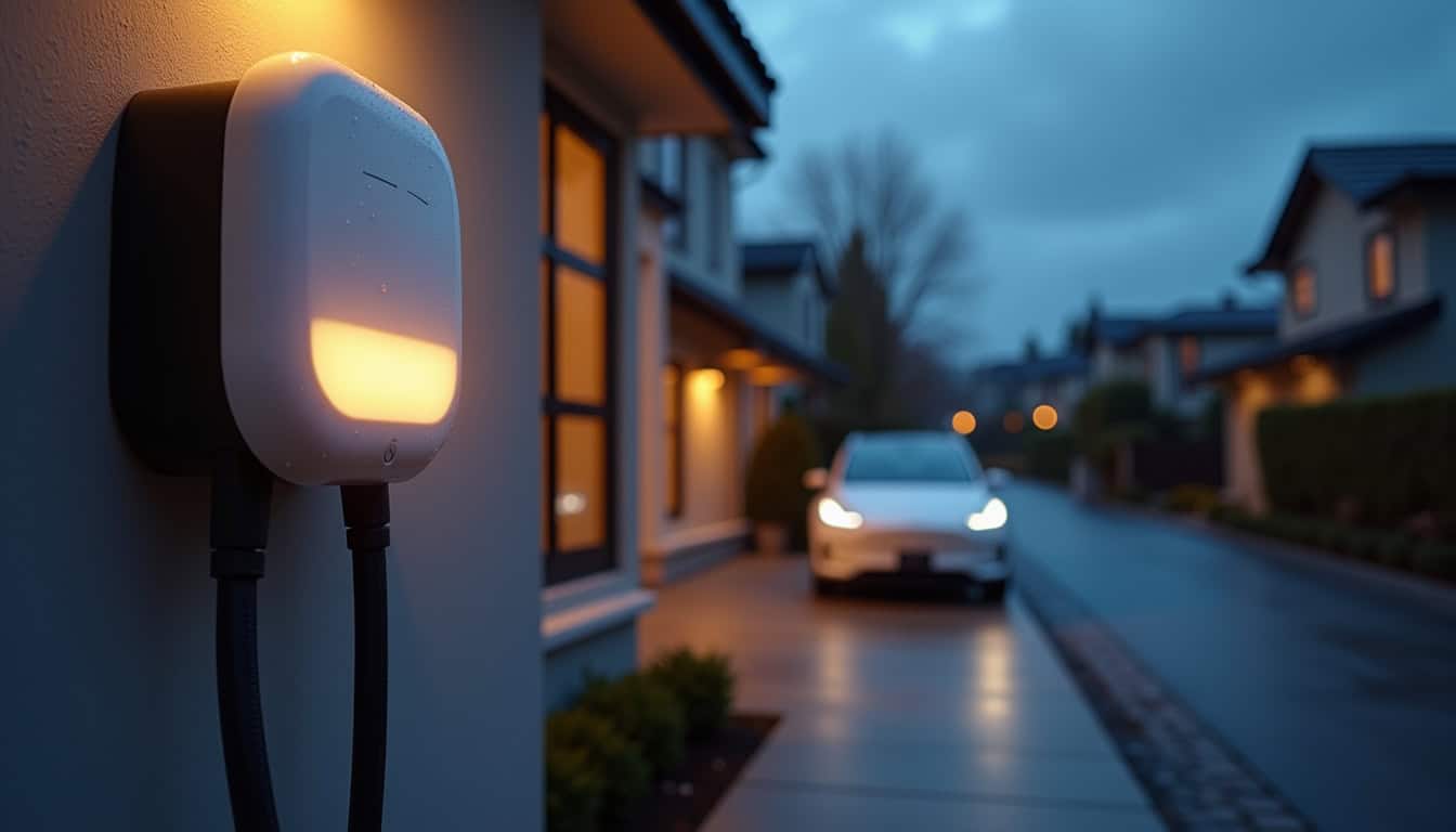 Installation d'une borne de recharge murale à l'extérieur d'une maison