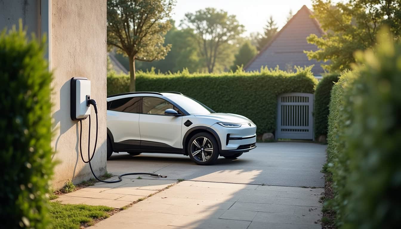 Installation d'une borne de recharge murale à Vendin-le-Vieil près d'un véhicule électrique
