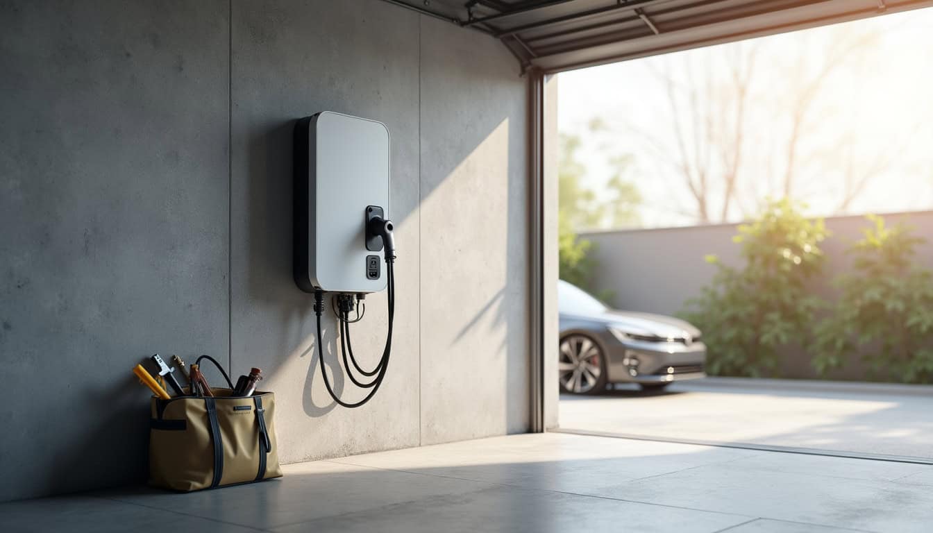 Installation d'une borne de recharge murale dans un garage à Auchy-lès-Hesdin