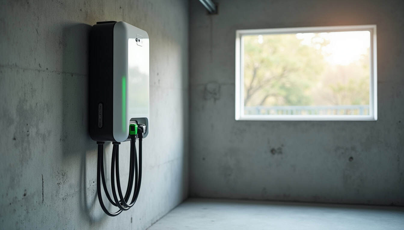 Installation d'une borne de recharge murale dans un garage à Douai