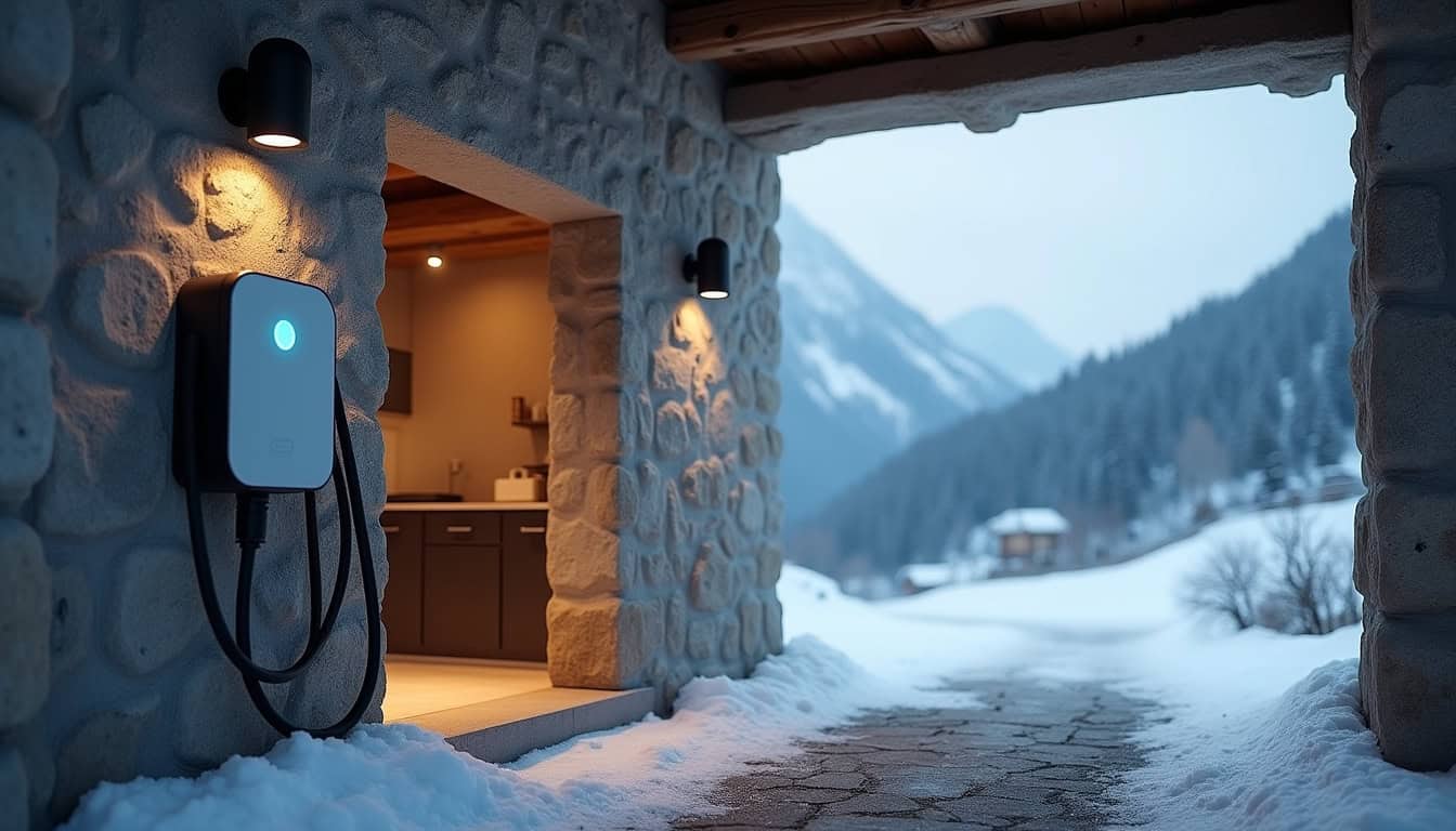 Installation d'une borne de recharge murale dans un garage à Font-Romeu-Odeillo-Via
