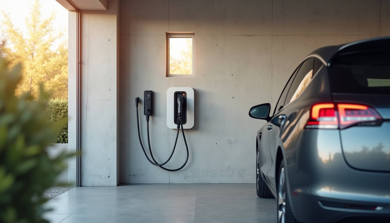 Installation d'une borne de recharge murale dans un garage à Ploumagoar