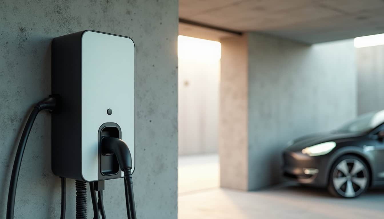 Installation d'une borne de recharge murale dans un garage à Ussac