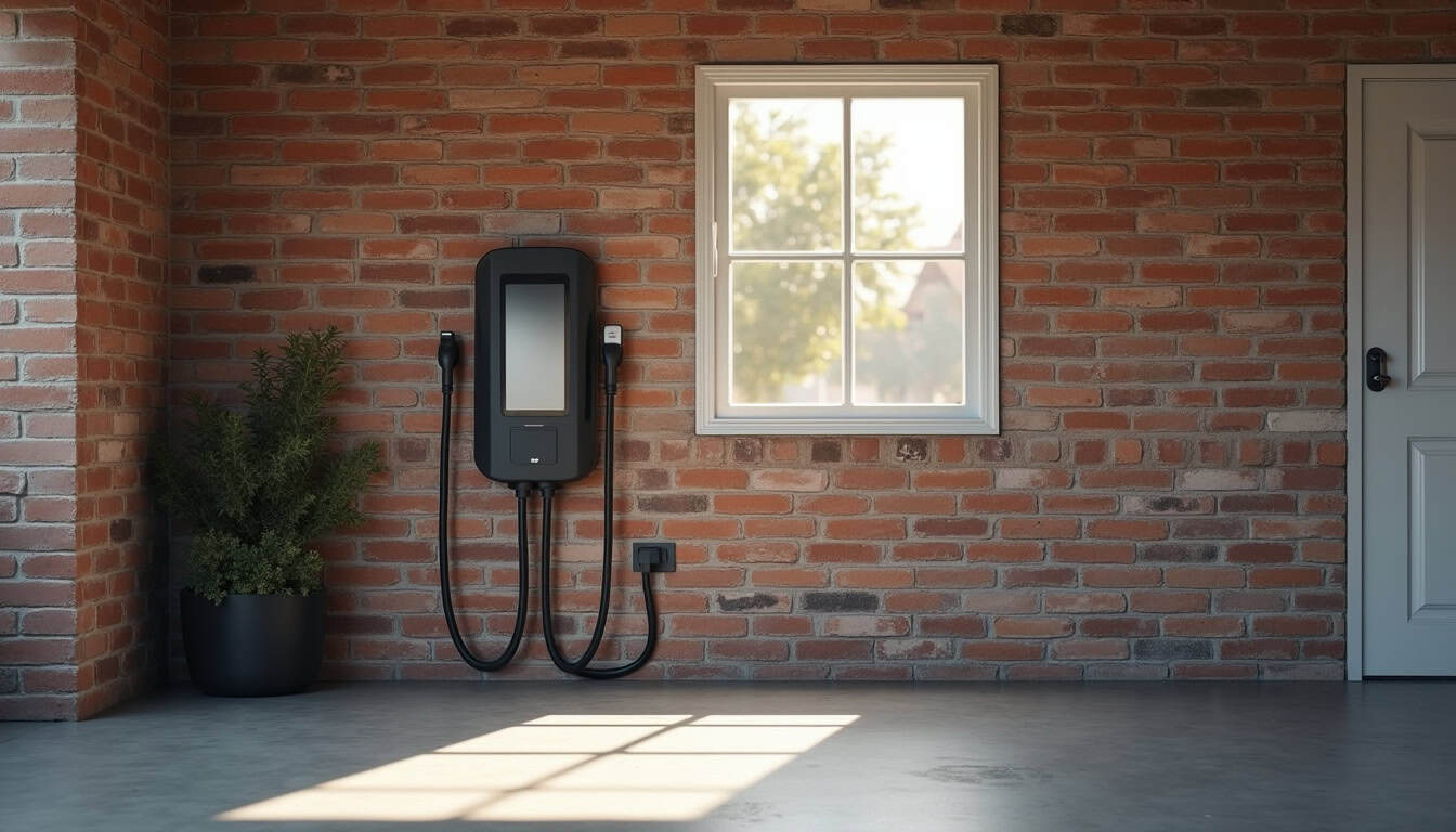 Installation d'une borne de recharge murale dans un garage résidentiel à Tavers