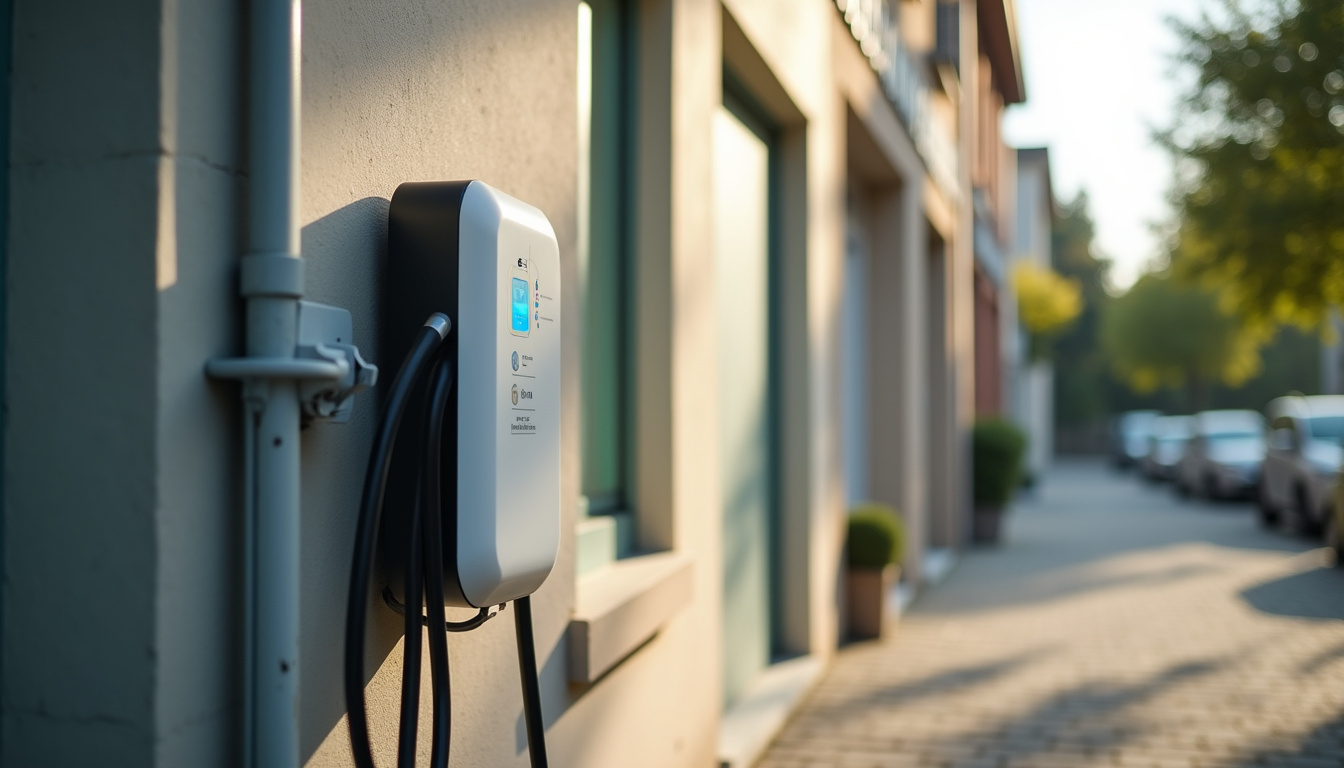 Installation d'une borne de recharge murale devant une entreprise à Charlieu