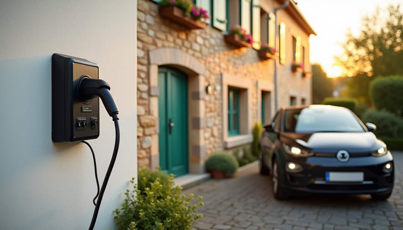 Installation d'une borne de recharge murale devant une maison à Autun