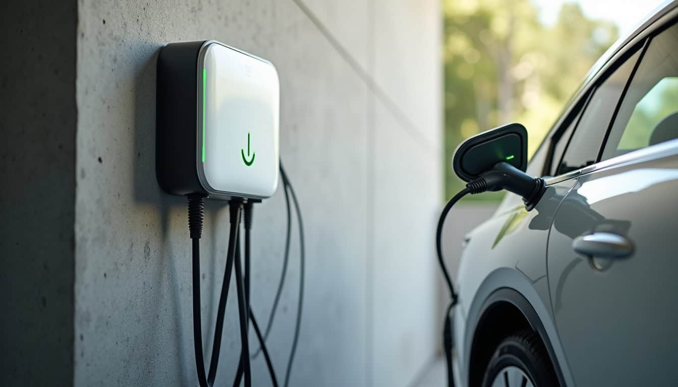 Installation d'une borne de recharge murale pour véhicule électrique dans un garage à Francheleins