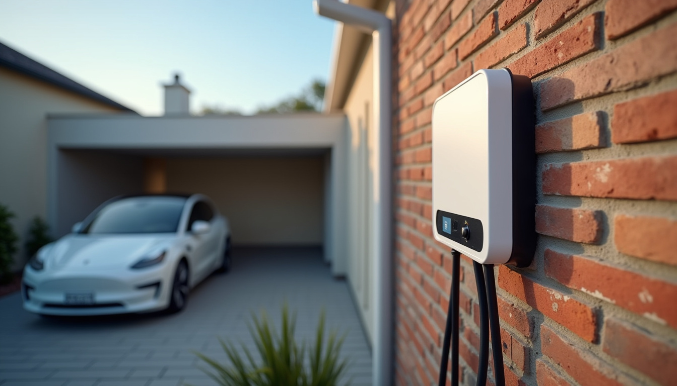 Installation d’une borne de recharge murale pour véhicule électrique devant un garage